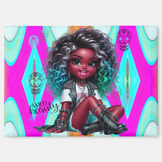 Afropunk Wild Beauty Magnet Magneet (Voorkant)