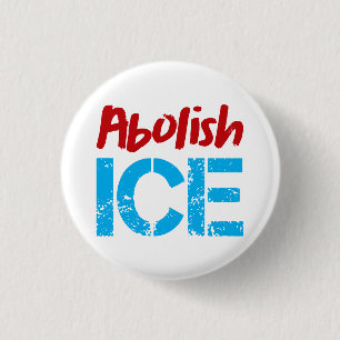 Afschaffen ICE Rood Blauw Ronde Button 3,2 Cm