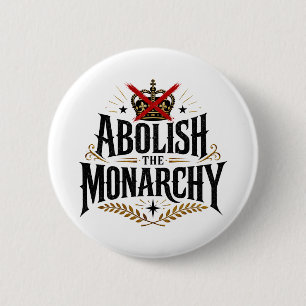 Afschaffen van de monarchie Geen kroon Ronde Button 5,7 Cm