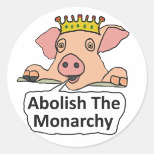 Afschaffen van de monarchie ronde sticker