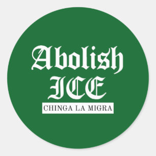 Afschaffing ICE – gotische protestverklaring Ronde Sticker