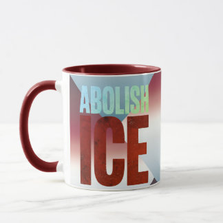 Afschaffing ICE Minimalistische Protest Typografie Mok