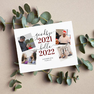 Afscheid 2021 Hallo 2022 Calligrafie Foto nieuwjaa Briefkaart