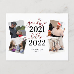 Afscheid 2021 Hallo 2022 Calligrafie Foto nieuwjaa Briefkaart