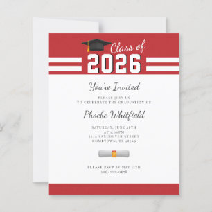 Afscheid 2025 Rood Wit Afscheidsfeest Uitnodiging