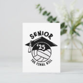 Afscheid 2025 Volleybal Afstuderen Uitnodiging Briefkaart (Staand voorkant)