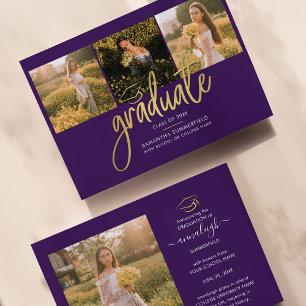 Afscheid 2026 Afscheidsfoto's Script Paars Aankondiging