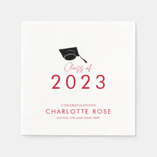 Afscheid 2026 Rode Script Afscheidsfeest Papieren Servet