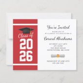 Afscheid 2026 Rood Wit Afscheidsfeest Uitnodiging (Voorkant)
