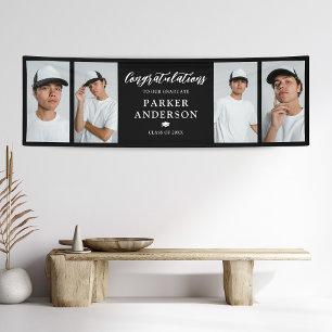 Afscheid 4 Foto Collage Gefeliciteerd Spandoek