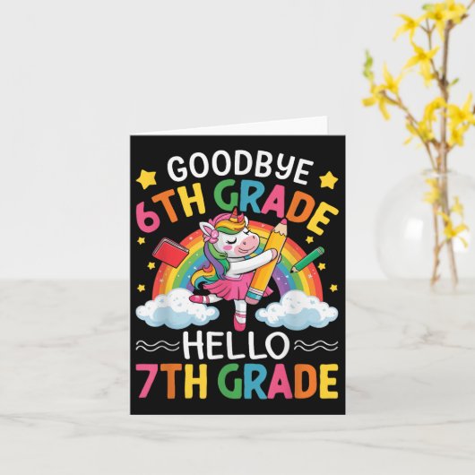 Afscheid 6e graad Hallo 7e graad Afstuderen Kaart (Gele Bloem)