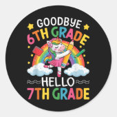 Afscheid 6e graad Hallo 7e graad Afstuderen Ronde Sticker (Voorkant)