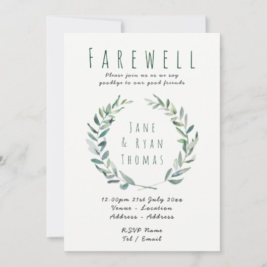 Afscheid Afscheidspartij Uitnodiging Roestige Blad (Voorkant)