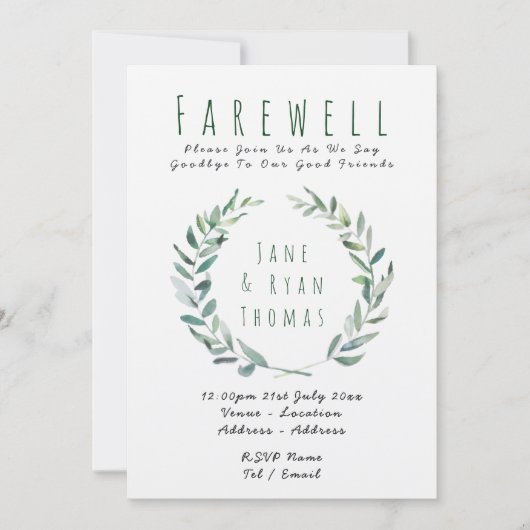 Afscheid Afscheidspartij Uitnodiging Roestige Blad (Voorkant)