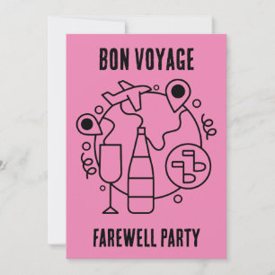 Afscheid Bon Voyage Party Kaart