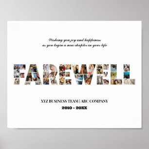 Afscheid Custom Photo Collage Coworker Pensioen Poster