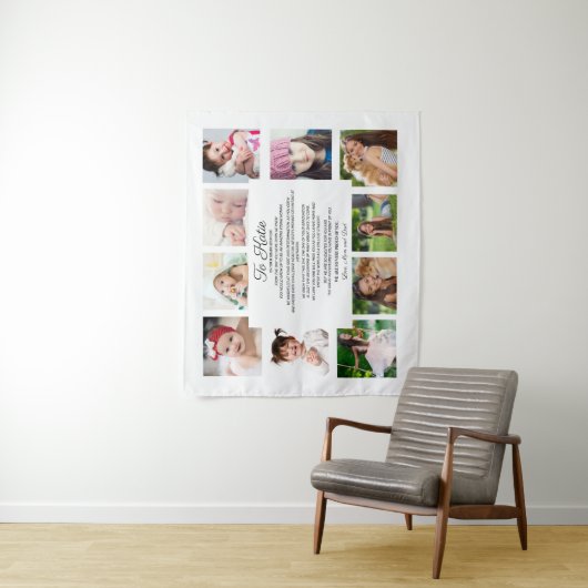 Afscheid dag 10 Foto naar dochter Sentimenteel Wandkleed (In situ)