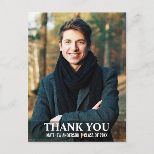 Afscheid Dank Je Modern Foto Ansichtkaart L W Briefkaart (Voorkant)