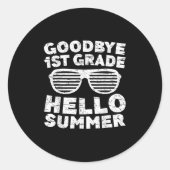 Afscheid eerste graad Hallo zomerreces eerste graa Ronde Sticker (Voorkant)
