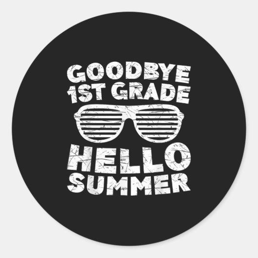 Afscheid eerste graad Hallo zomerreces eerste graa Ronde Sticker (Voorkant)