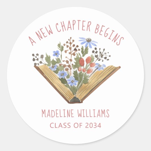Afscheid Foto Afstuderen Ronde Sticker (Voorkant)