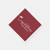 Afscheid Gefeliciteerd Rood Wit Script Eenvoudig Servet (Hoek)