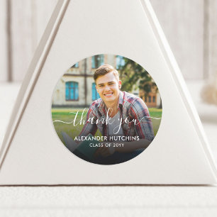 Afscheid Geschen Foto Klassieke Ronde Sticker
