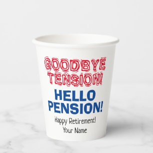 Afscheid Hallo Pensioenfeest Papieren Bekers
