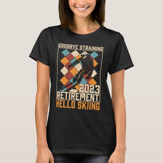 Afscheid Hallo Skiing Retirement 2023 T-shirt (Voorkant)