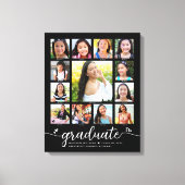 Afscheid K–12 Modern Script Foto Collage Zwart Canvas Afdruk (Voorkant)