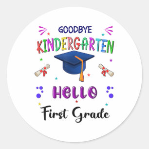 Afscheid kleuterschool Afstuderen CL 2025 1e klas Ronde Sticker