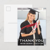 Afscheid Moderne Afgestudeerde Foto Bedankt Briefkaart (Voorkant / Achterkant)
