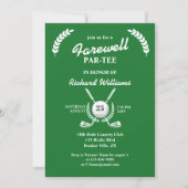 Afscheid pensioen golfclubs krans themafeest kaart (Voorkant)