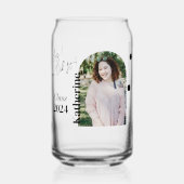 Afscheid Simpele Blad Foto Aqua Blikvorm Glas (Voorkant)