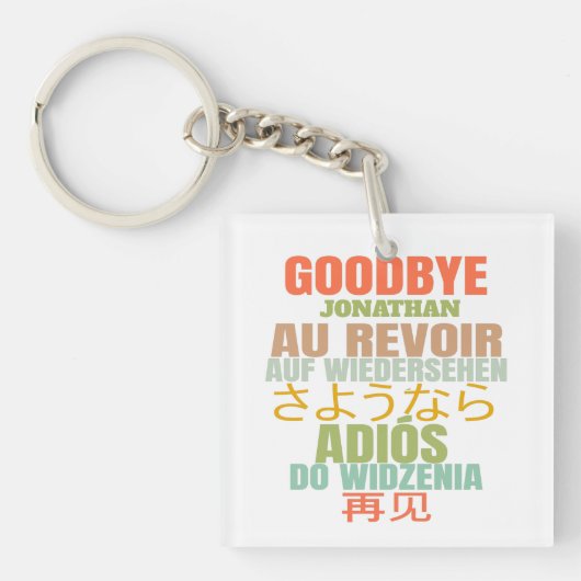 Afscheid van Au Revoir Typography Sleutelhanger (Voorkant)