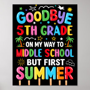 Afscheid van de 5e klas afstudeerfeest naar de mid poster