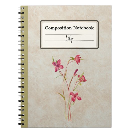 Afscheid van de lente Bloem Gepersonaliseerde Comp Notitieboek (Voorkant)