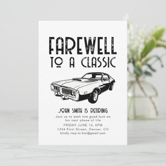 Afscheid van een Classic Retirement Party Invite C Kaart (Staand voorkant)