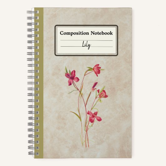 Afscheid van Spring Flower Personalized Notitieboek (Voorkant)