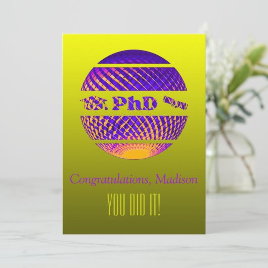 Afscheidkaart bij promotie kleurrijk kaart (Staand voorkant)