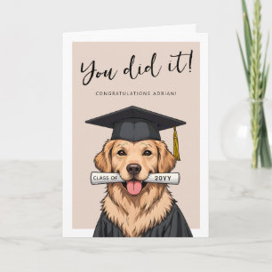 Afscheidscadeau met foto van een gouden retriever kaart