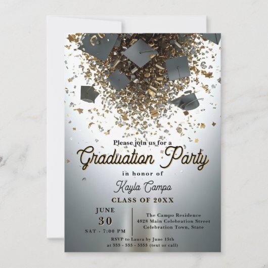 Afscheidsceremonie met Hoge Haten en Confetti Flai Kaart (Voorkant)