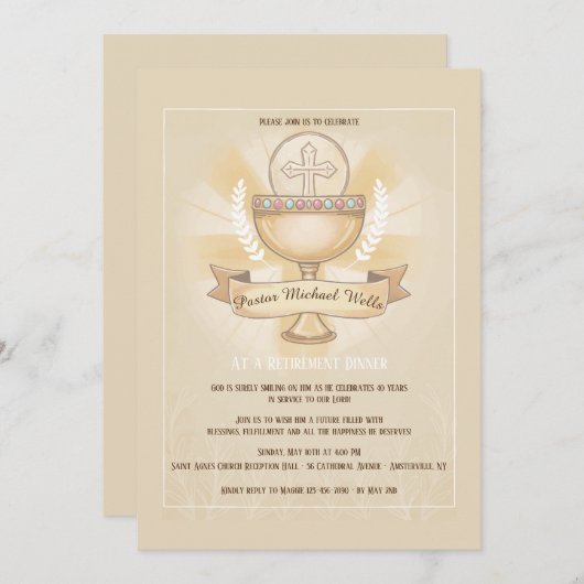 Afscheidseten voor Vereerde Kelk Kaart (Voorkant / Achterkant)