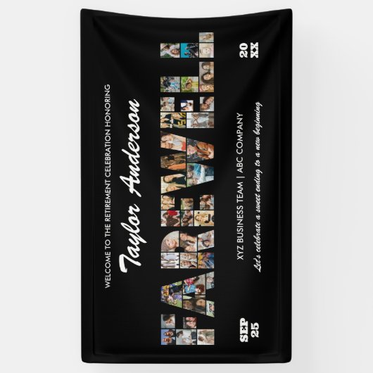 Afscheidsfeest Fotocollage Collage Collega Pensioe Spandoek (Verticaal)