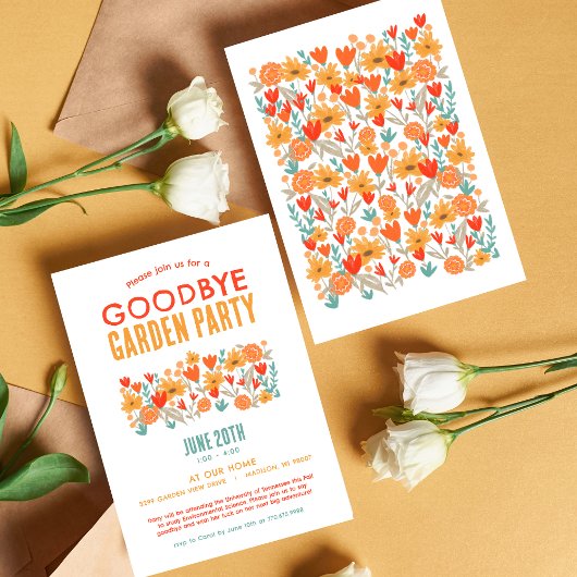 Afscheidsfeest Wildflower Garden Kaart