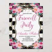 Afscheidsfeest, zwart-wit afscheidsfeest kaart (Voorkant / Achterkant)