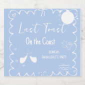 Afscheidsfeestje voor de Bruid op de Kust Likeurfles Etiket (Enkel label)