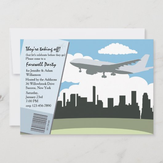 Afscheidsfeestuitnodiging afnemen kaart (Voorkant)