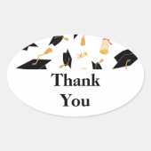 Afscheidsgeschenk bedanken ovale sticker (Voorkant)