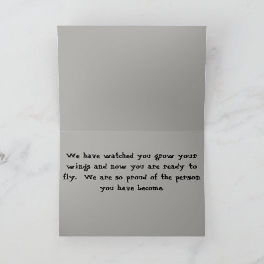 Afscheidsgeschenk voor jou Monarchvlinder afstudee Kaart (Binnen)